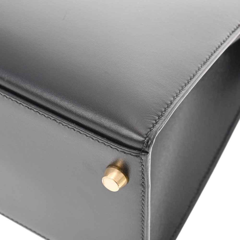 HERMES Kelly 32 outside stitching black D stamp [around 2000] Ladies box calf ba - Picture 9 of 10